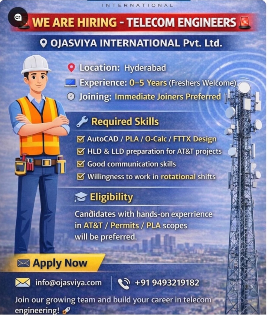 🚀 We’re Hiring – Telecom Engineers!