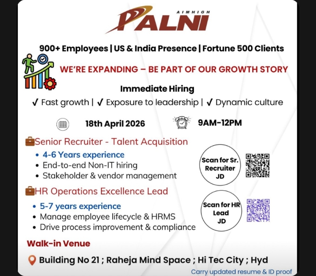 🚀 We’re Hiring – Walk-In Opportunity!