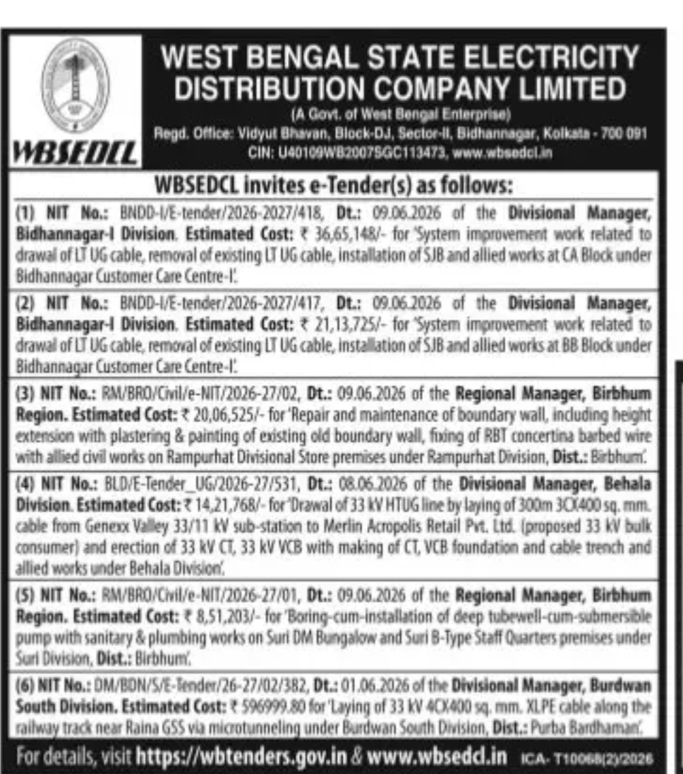 WEST BENGAL STATE ELECTRICITY DISTRIBUTION COMPANY LIMITED (WBSEDCL)