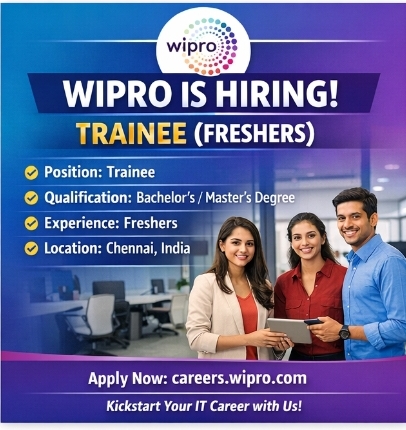 💼 Wipro is Hiring – Trainee (Freshers)