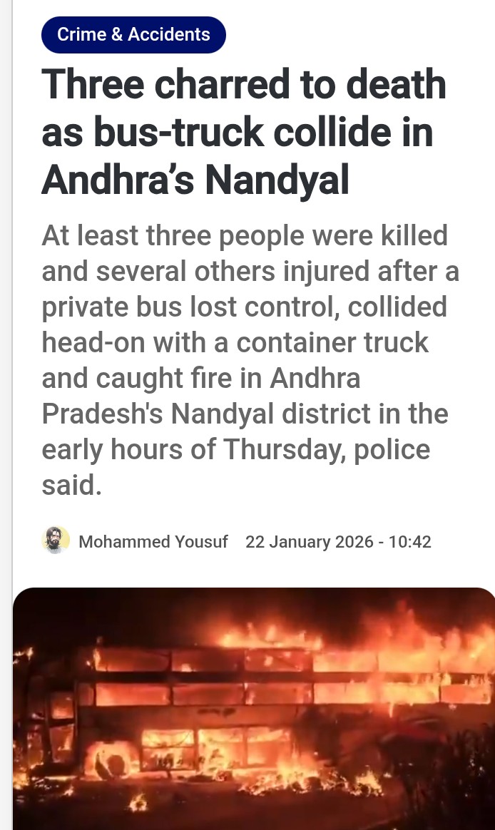3 dead in Bus fire