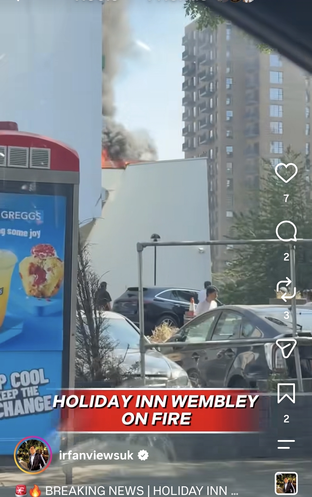 Fire at Holiday Inn Wembley