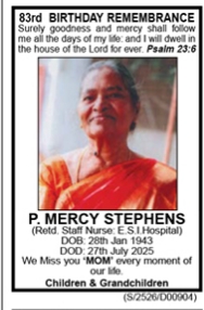 83rd Birthday Remembrance: P. Mercy Stephens 🕊️