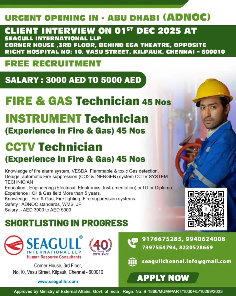 Abu Dhabi – ADNOC Fire & Gas Technical Specialists