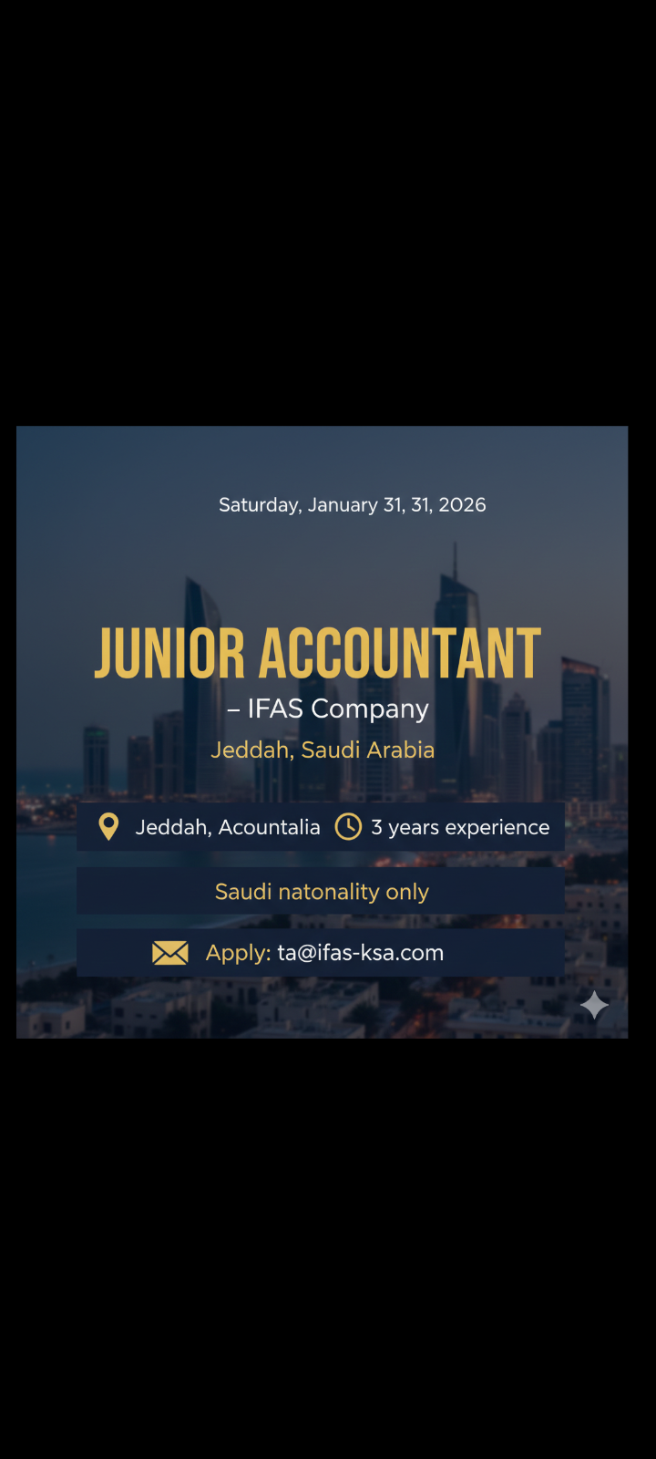 Accountant job in Jeddah