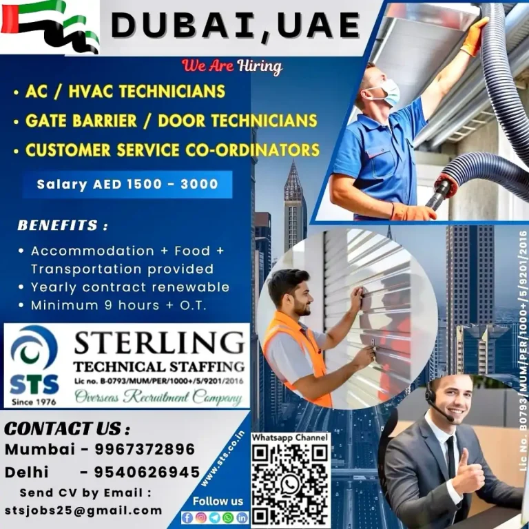 AC/HVAC & Technical Service Roles – Dubai, UAE