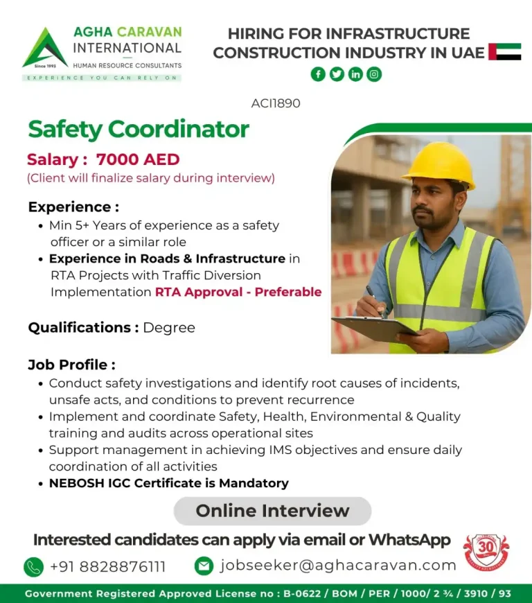 AGHA CARAVAN INTERNATIONAL – Safety Coordinator (UAE)