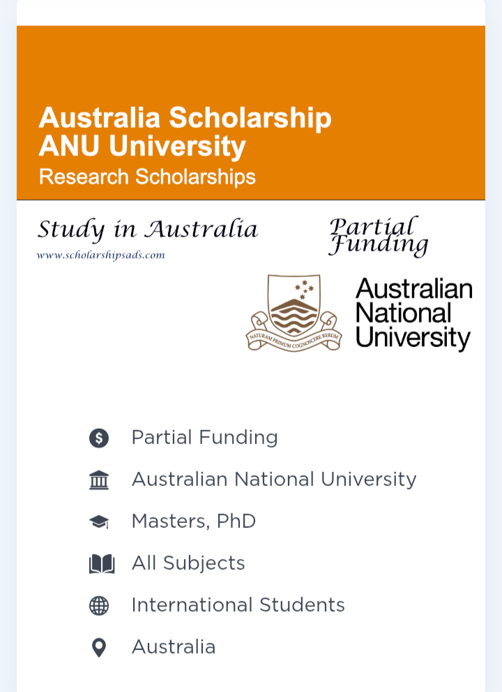 ANU University Research Scholarships 2027 –