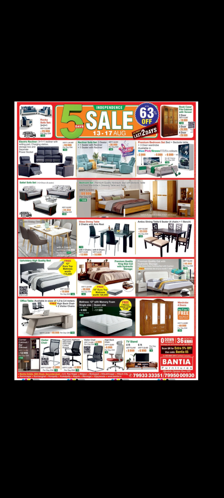 Bantia Furnitures – Independence Sale last 2 days left!!!