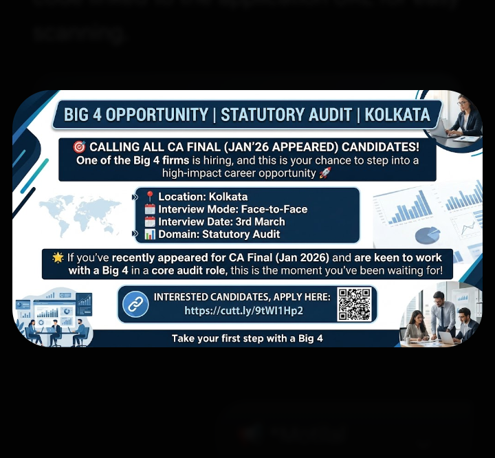 BIG 4 OPPORTUNITY | STATUTORY AUDIT | KOLKATA