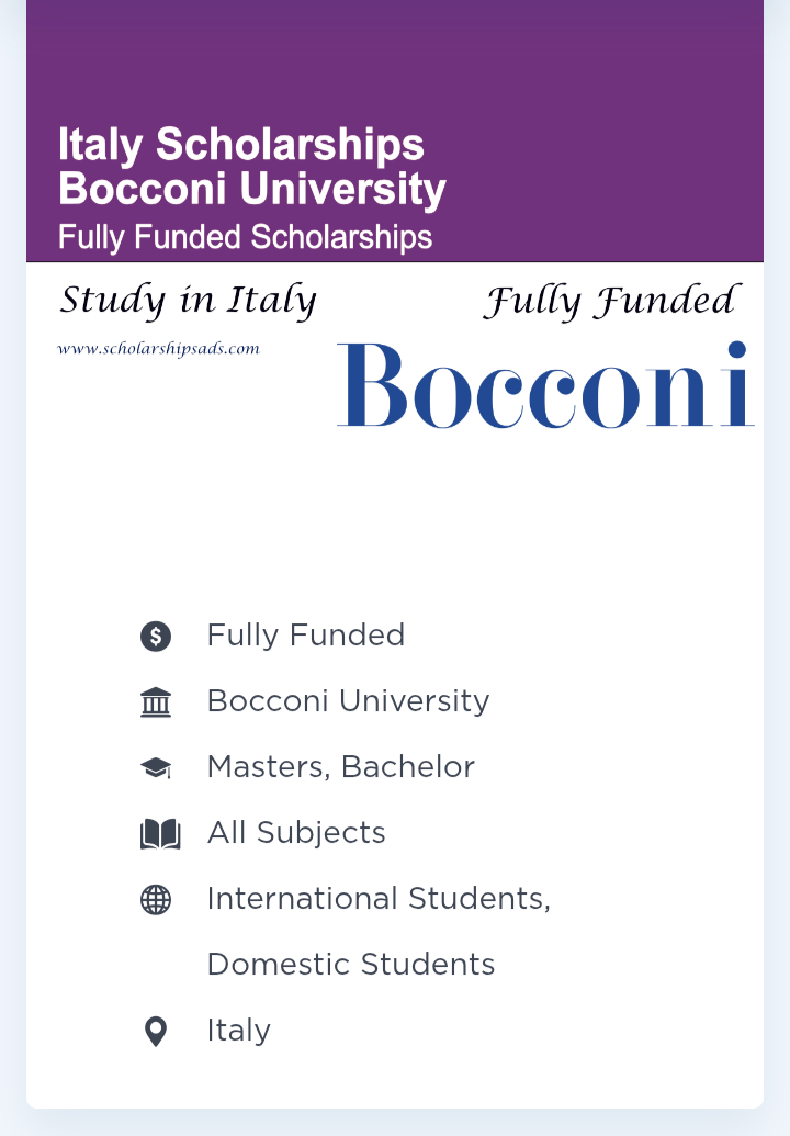 Bocconi University Scholarships