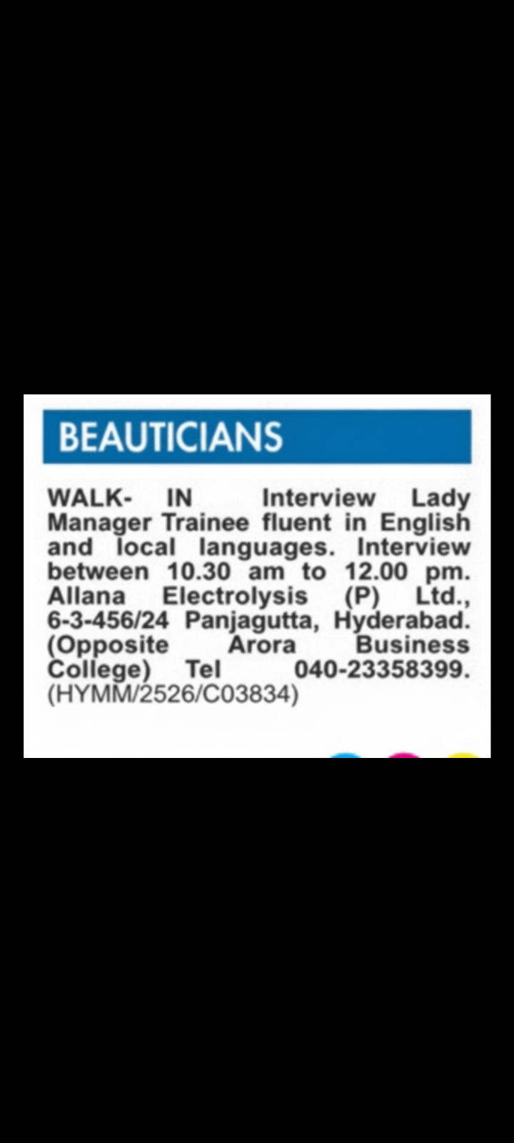 ✨ Career Opportunity at a Reputed Beauty & Wellness Organization ✨