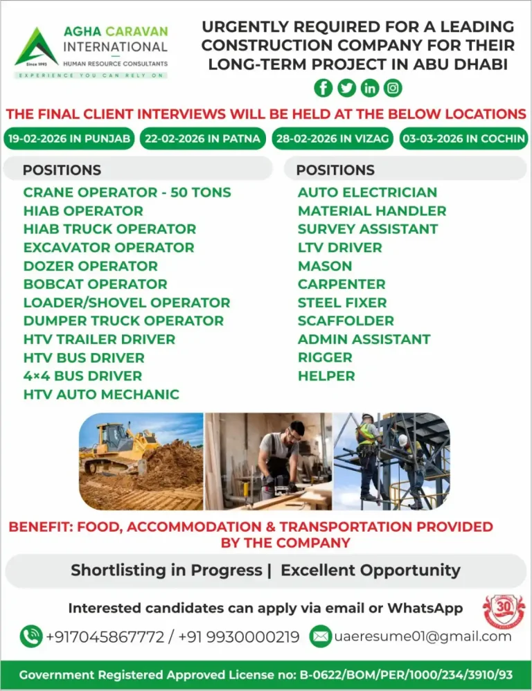 Construction Roles – Abu Dhabi