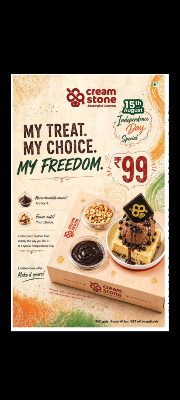 Cream Stone – Independence Day Offer at ₹99!!!