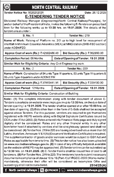 E-Tender Notice