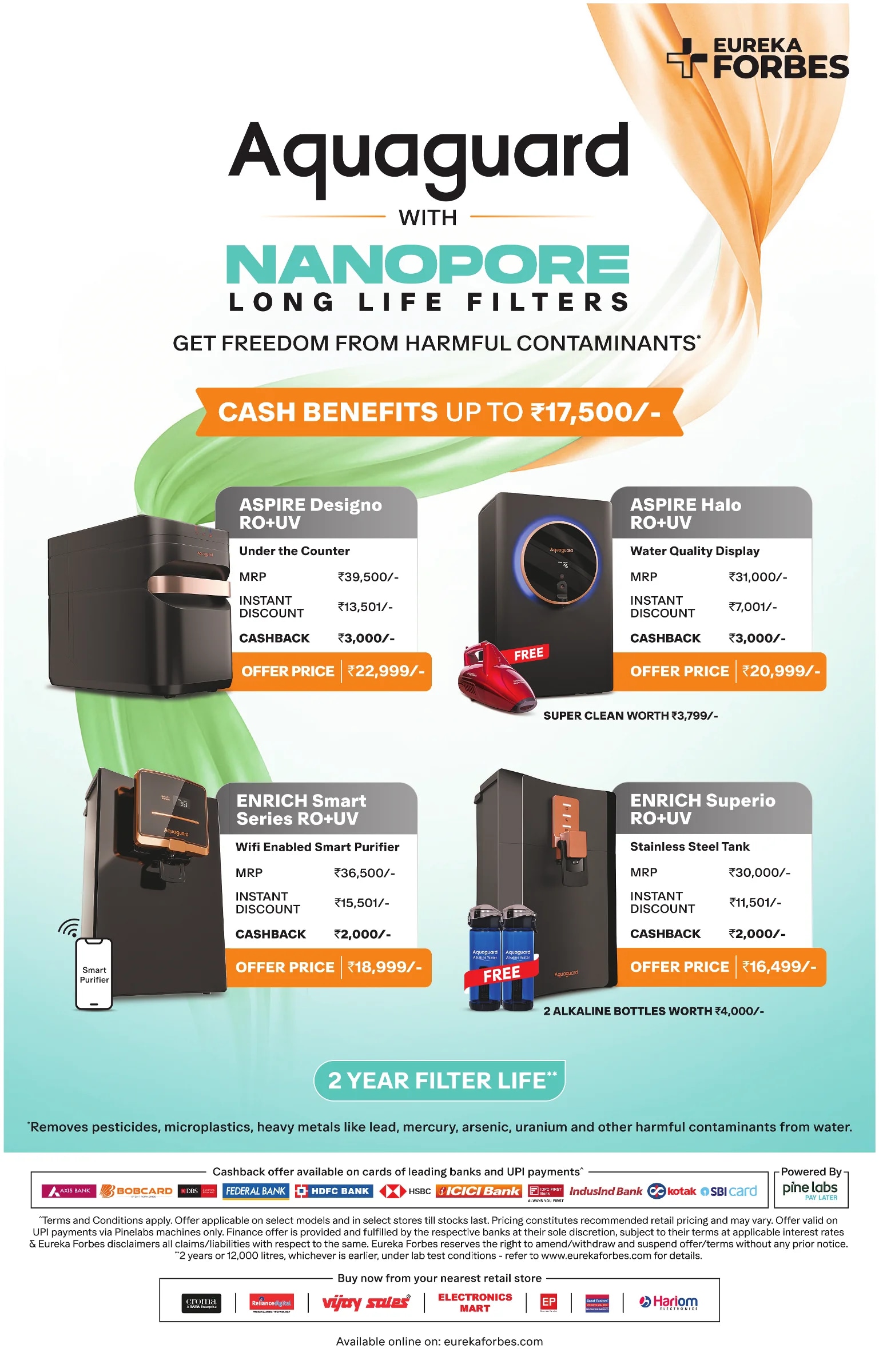 Eureka Forbes – Aquaguard Water Purifiers special offers!!! 🫴🏻
