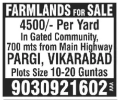 FARMLANDS FOR SALE
