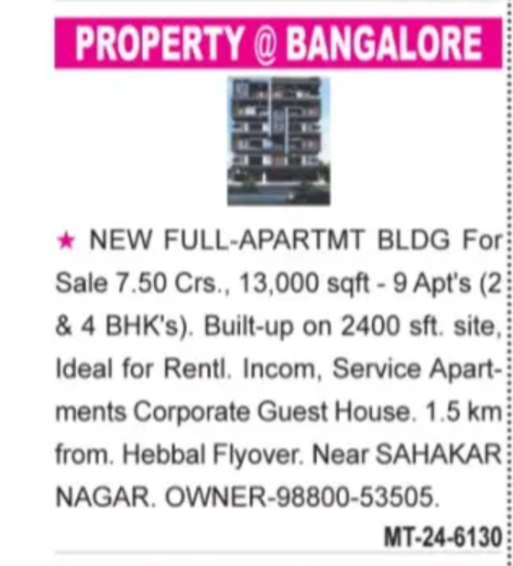 full apartment for sale