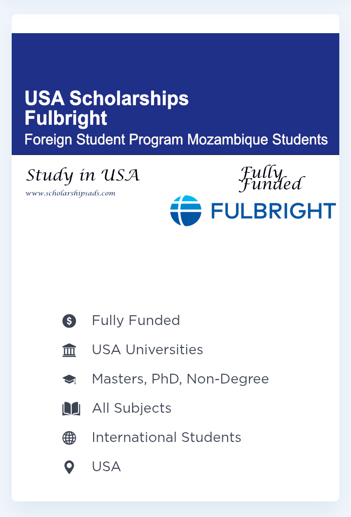 fully funded scholarship for students in USA