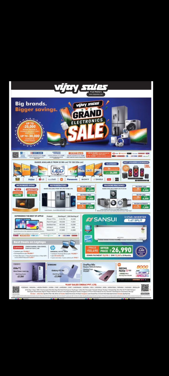 Grand Electronics Sale in - Vijay Sales