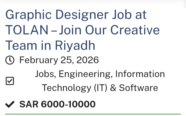 Graphic designer job opportunity in Riyadh