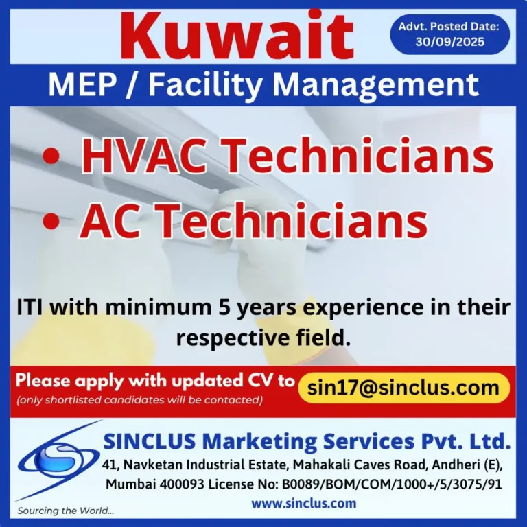 Gulf job-MEP / Facility Management Jobs (HVAC / AC Technicians)