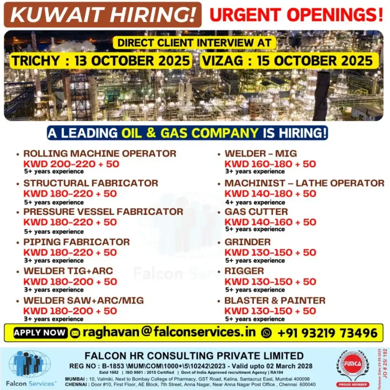 Gulf job for Various Operators