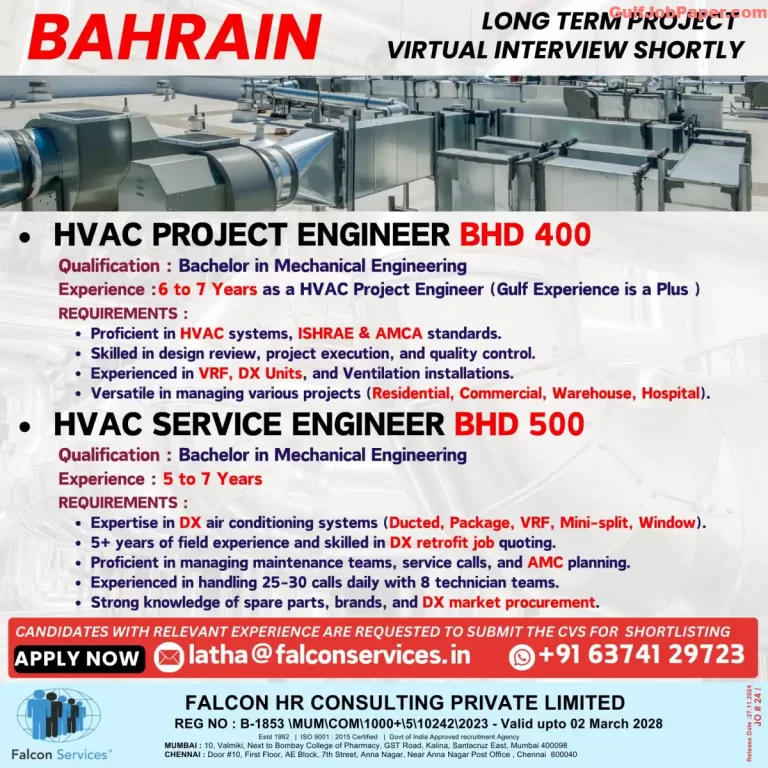 HVAC Engineers – Long Term Project