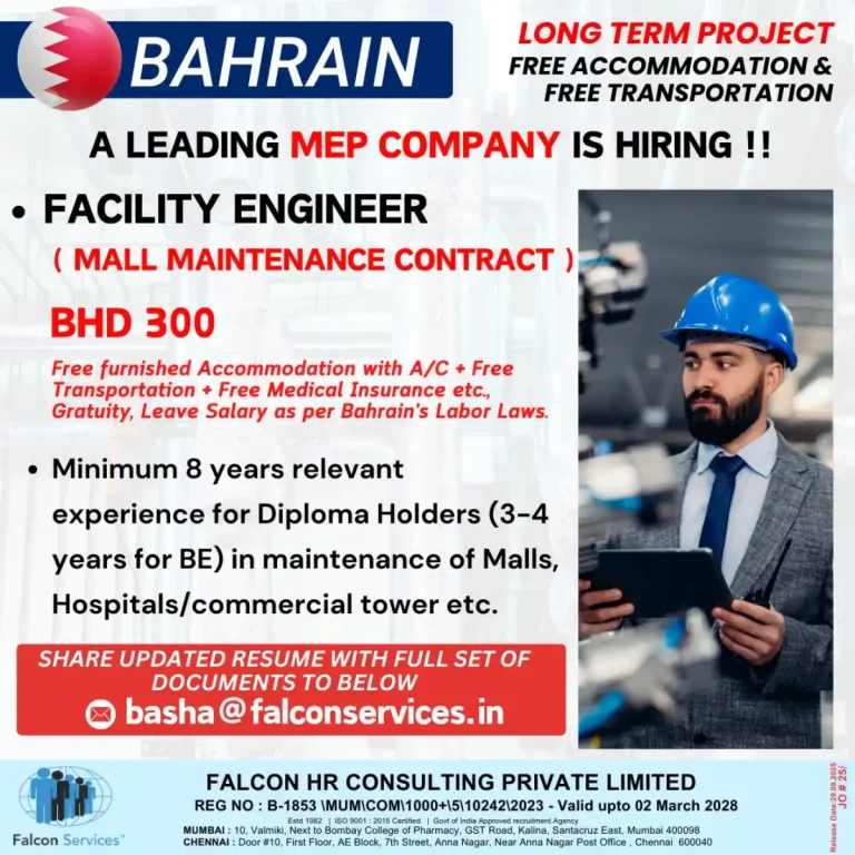 Facility Engineer – Mall Maintenance Contract,