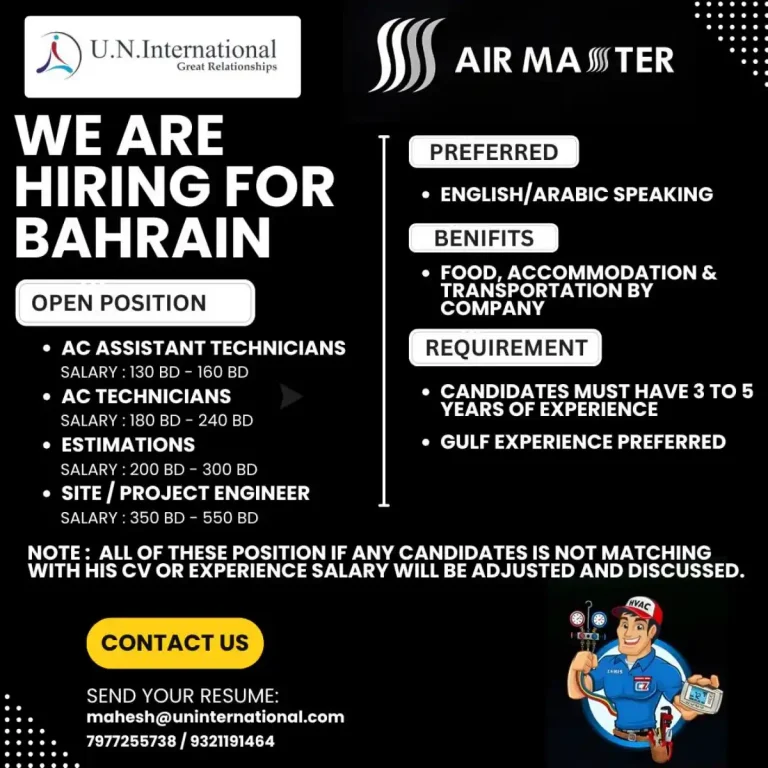 AC/Site Roles – Bahrain (U.N. International / AIR MASTER)