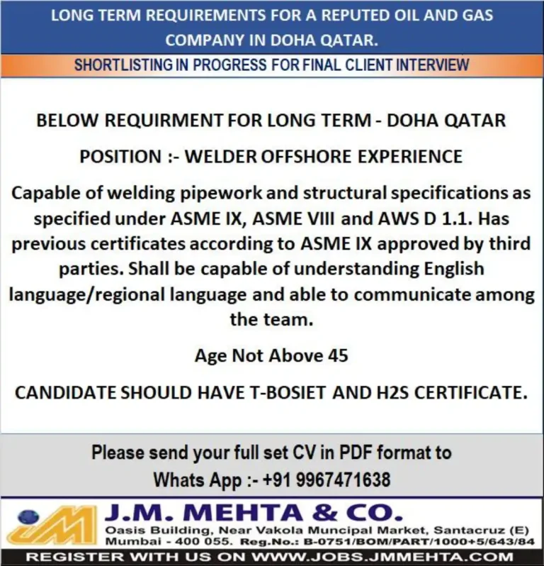 Gulf job- Qatar