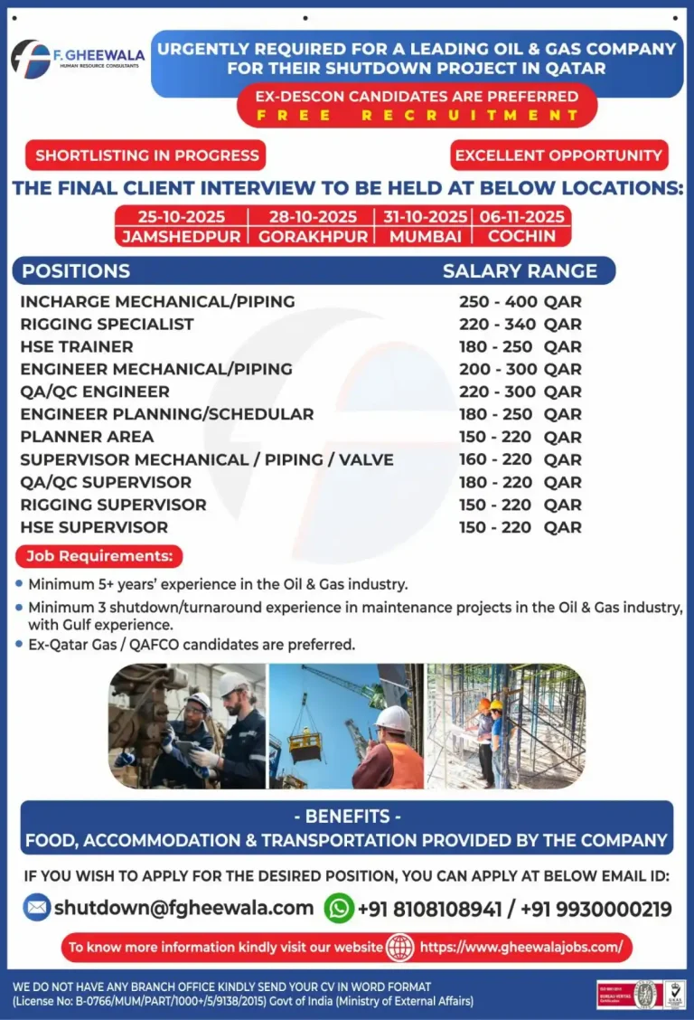 Gulf job- Qatar