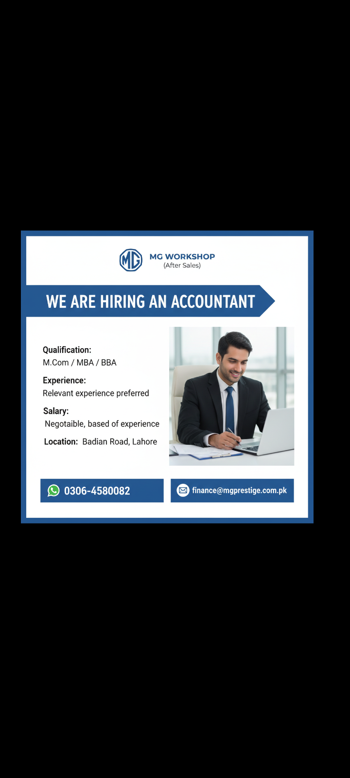 🚨 Hiring – Accountant in Lahore