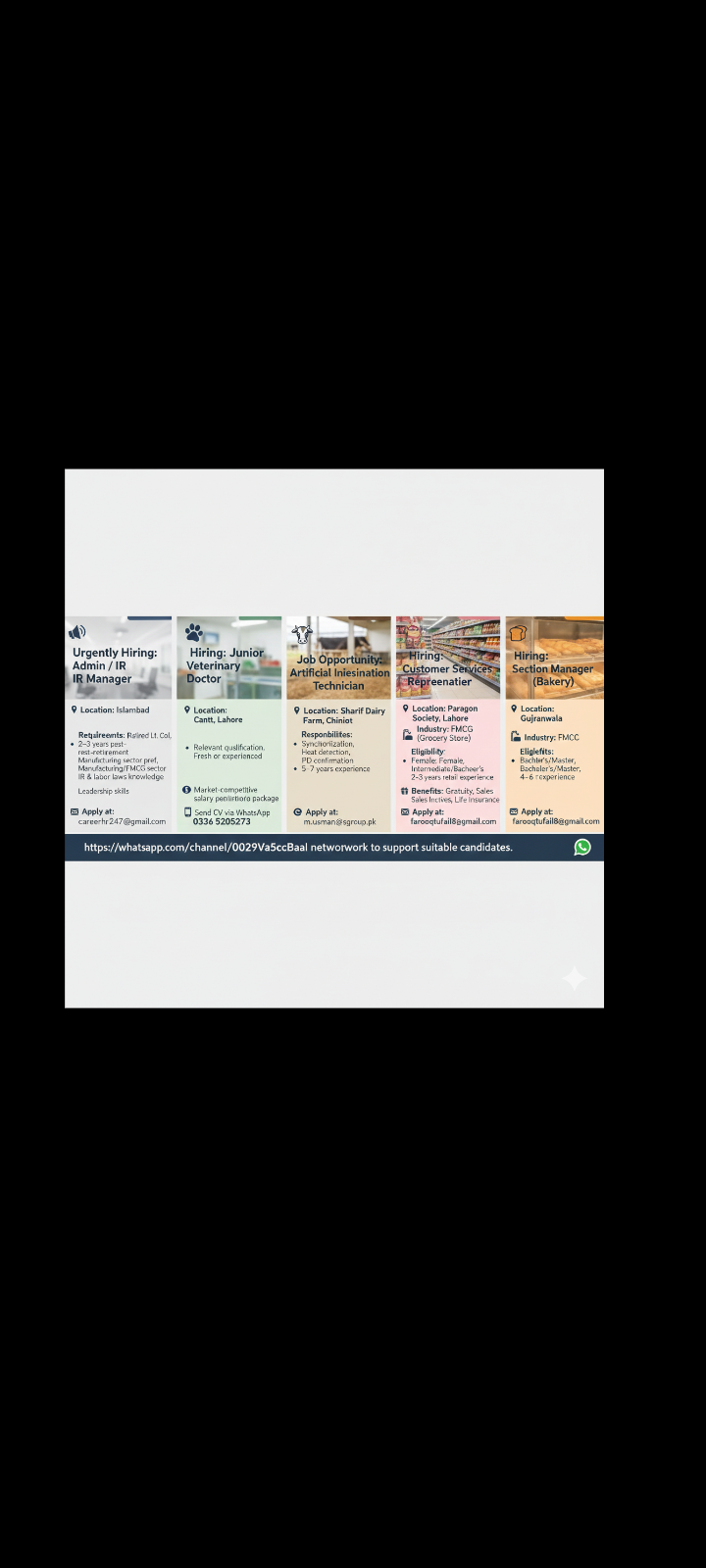 📢 Hiring (Admin / IR Manager) – Islamabad