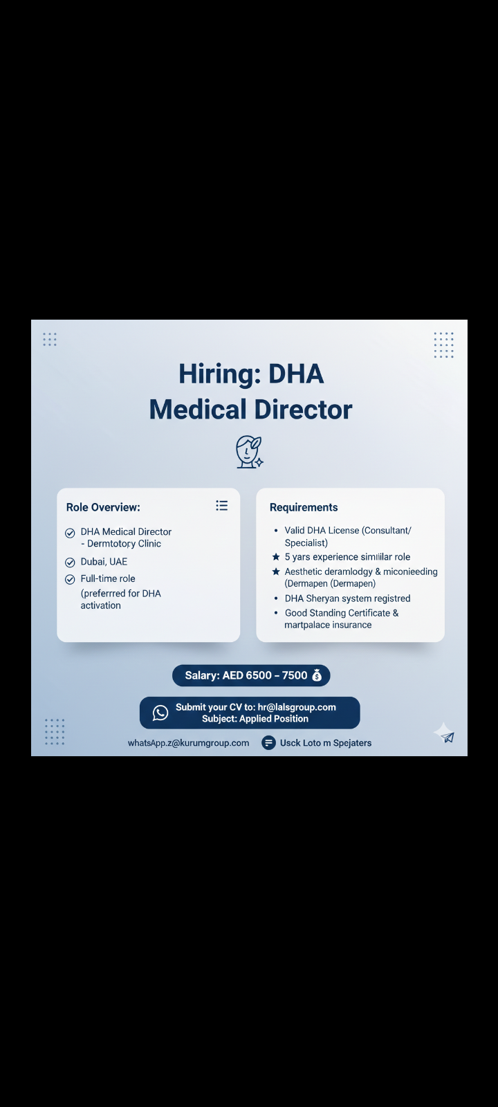 Hiring: DHA Medical Director - dubai