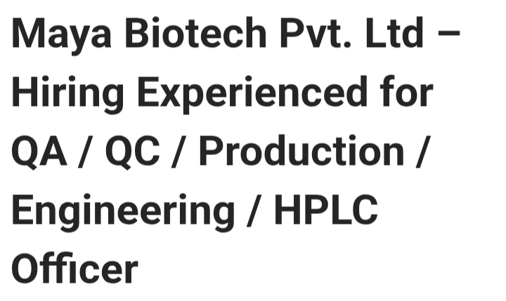 HIRING EXPERIENCED CANDIDATES 💊