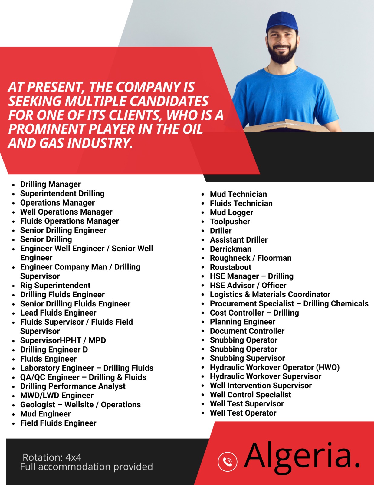 Hiring for Oil & Gas Drilling in Algeria