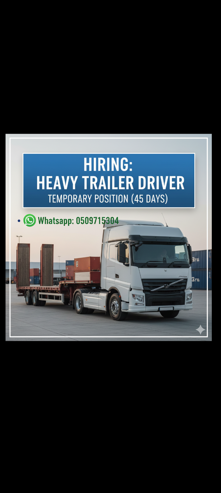 Hiring - heavy trailer Driver  Dubai