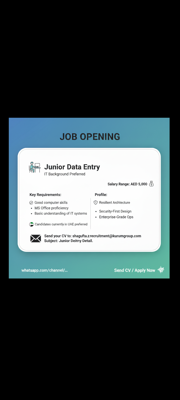 💼 Hiring – Junior Data Entry Executive | UAE 🖥️ ✅