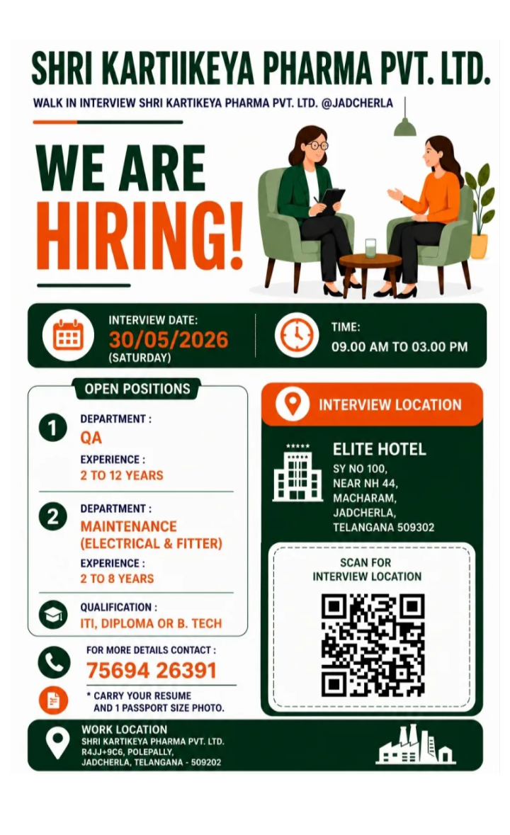 hiring QA & Maintenance Departments