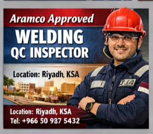 Hiring Welding QC Inspector at saudi arabia
