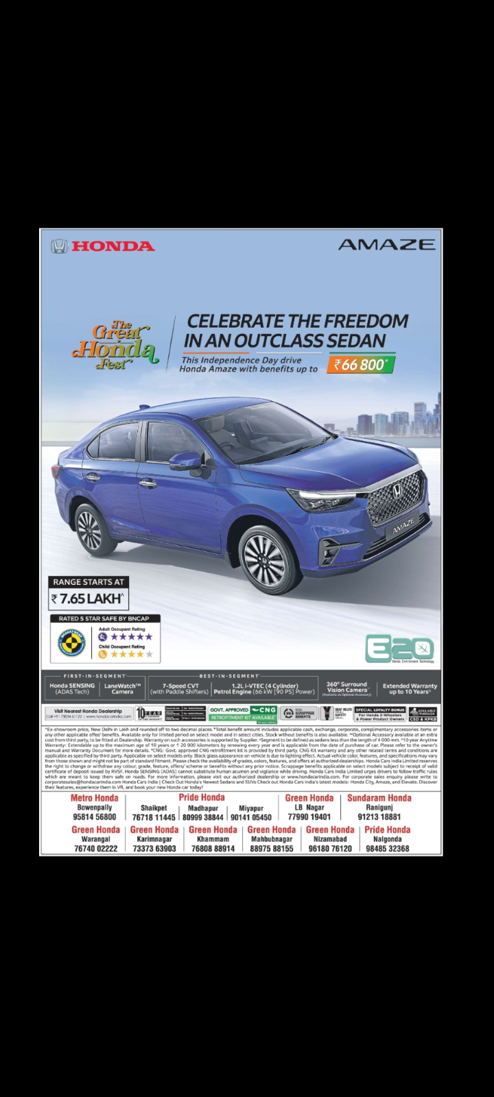 🚗Honda Amaze – The Great Honda Fest!!!!