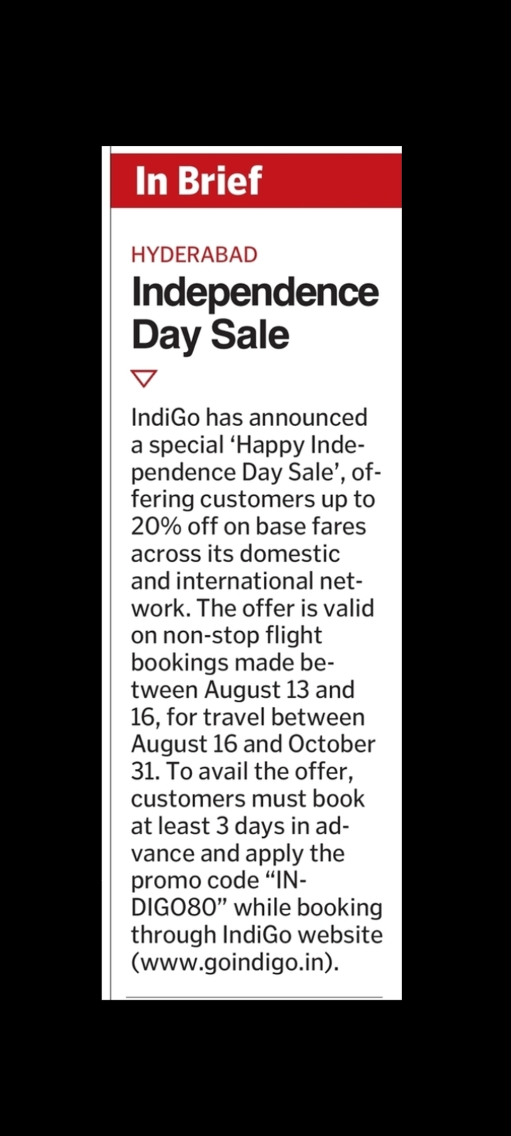 ✈️ IndiGo – Happy Independence Day Sale 🇮🇳 20% off
