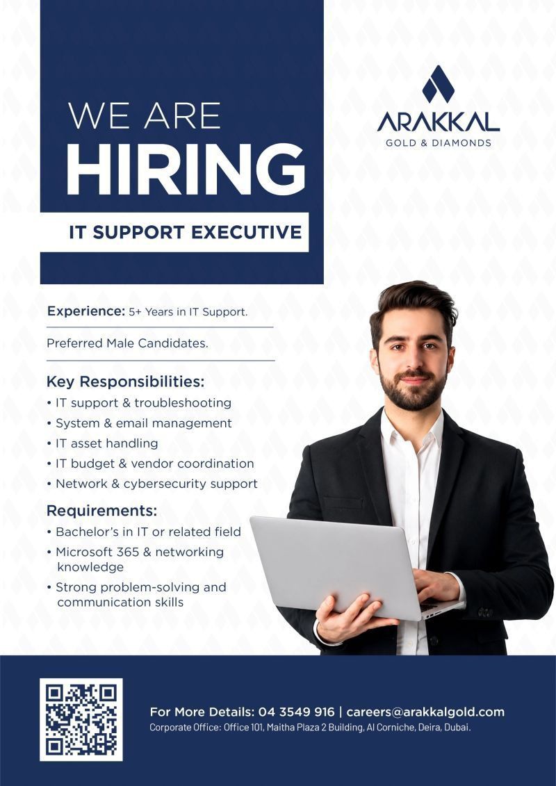 IT SUPPORT EXECUTIVE required in UAE