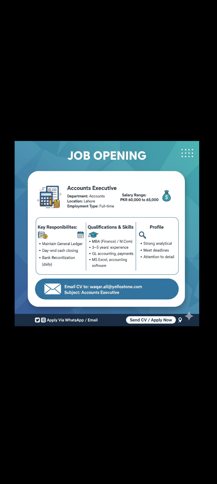 Job Opening: Accounts Executive