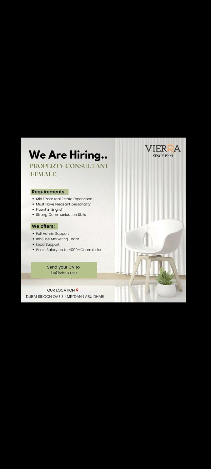 Job Opening – Property Consultant - UAE