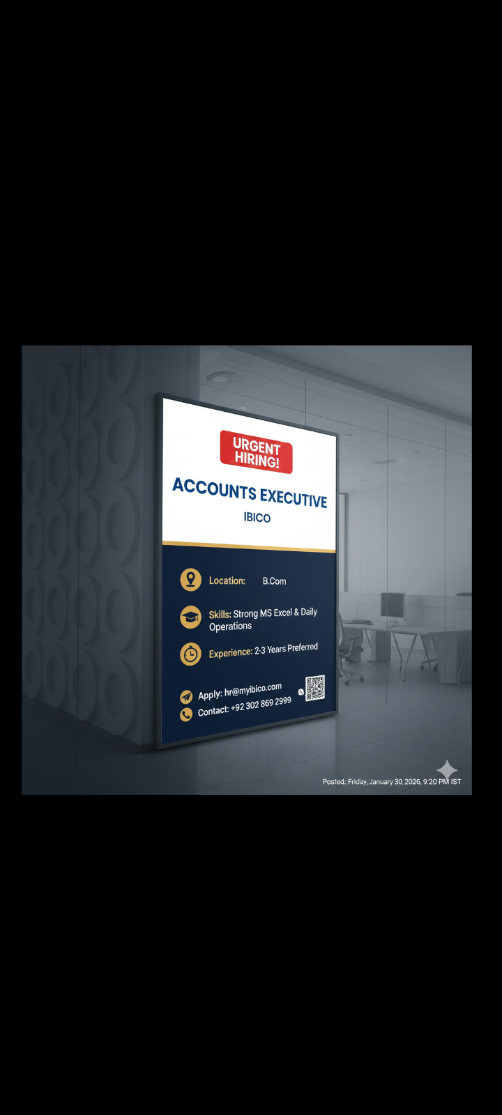 job opportunity - Accounts Executive