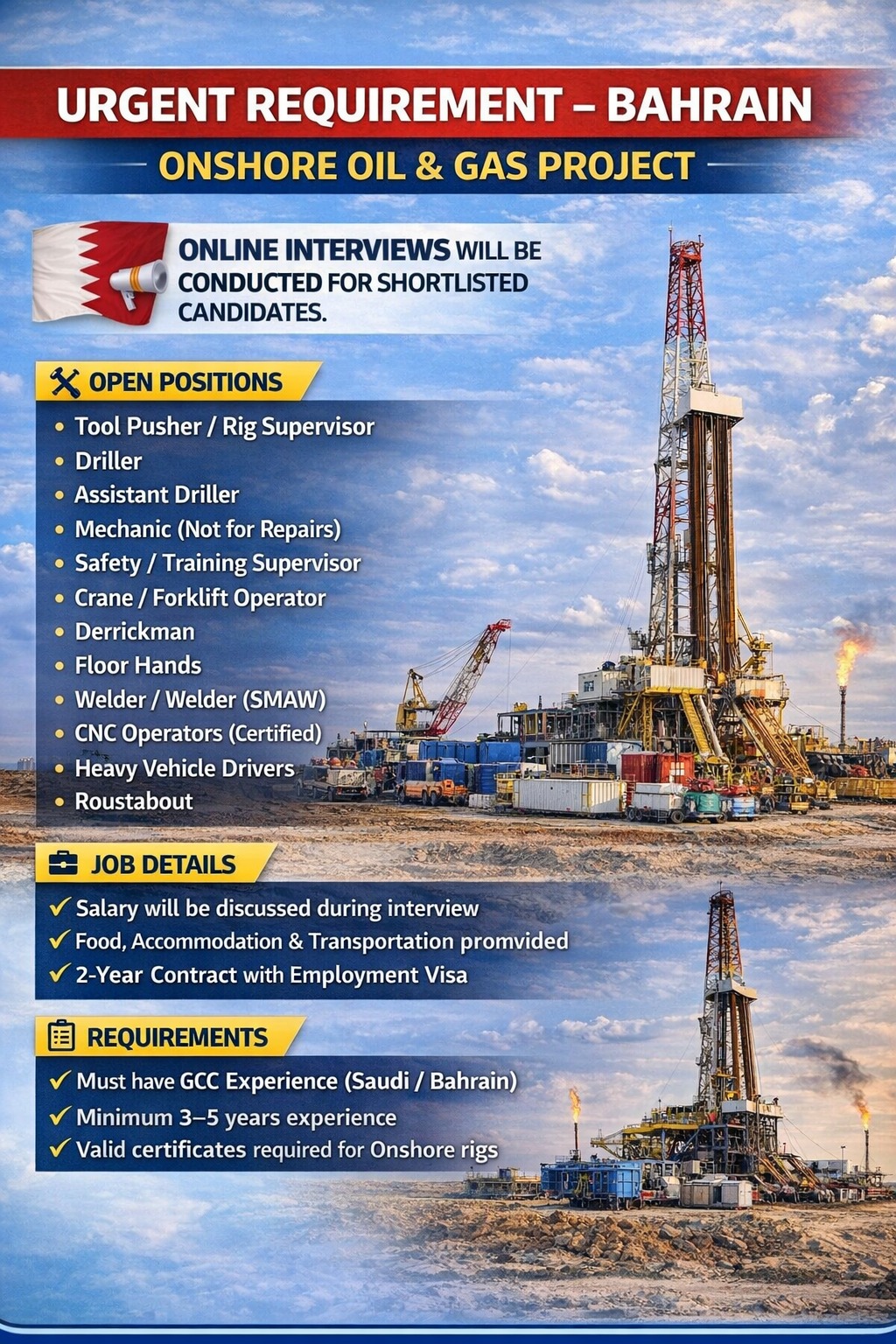 job opportunity in Bahrain