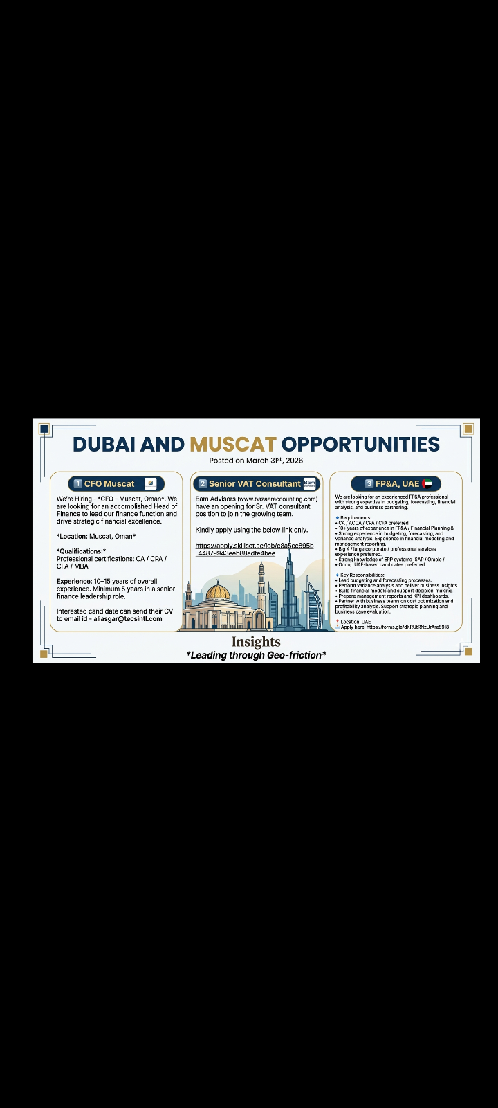 job opportunity in Dubai