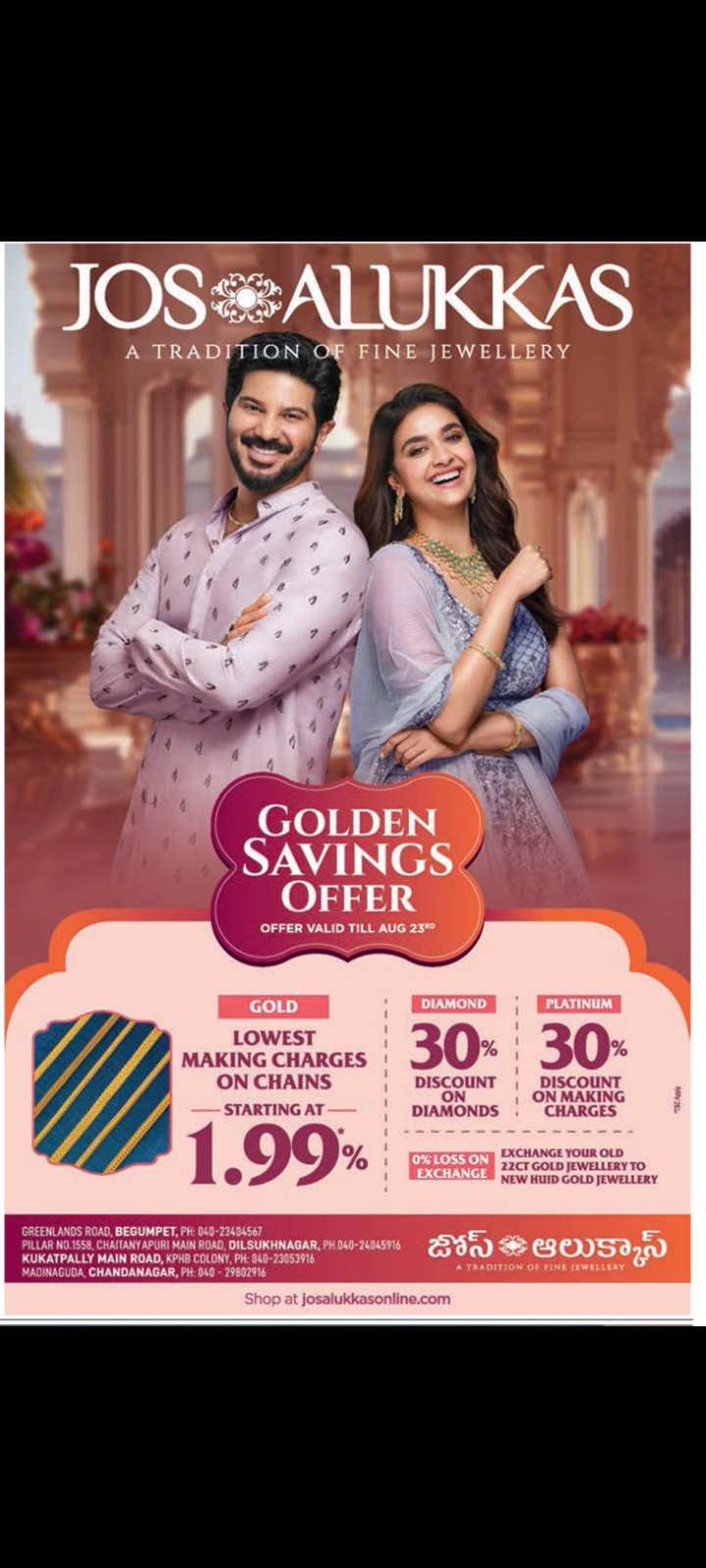 Jos Alukkas – Golden Savings Offer up to 30% !!!